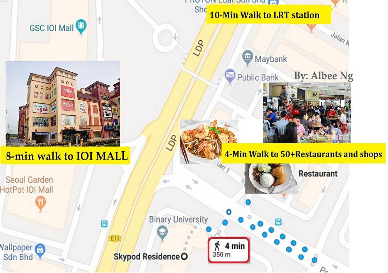 Puchong Skypod Residence, 1-5 Pax Cozy Unit, Walking Distance To Ioi Mall, 10Min Drive To Sunway Kültér fotó